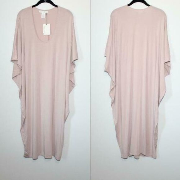 NWT Barefoot Dreams LUXE Milk Jersey Caftan Faded Rose Women's OS Plus H12720 - Picture 10 of 12